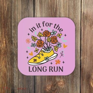 In It For The Long Run Floral Coaster