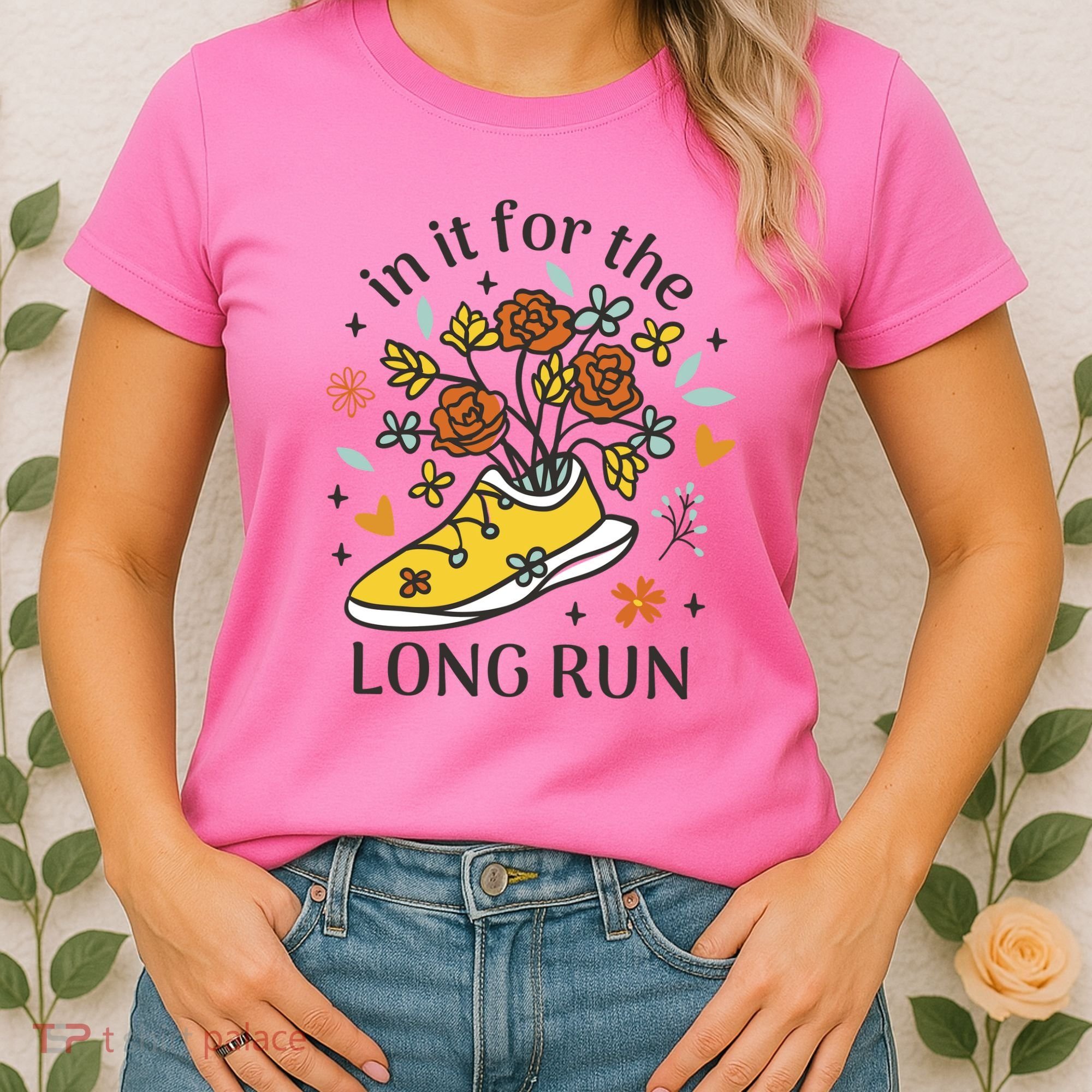 In It For The Long Run Floral Women's T-Shirt