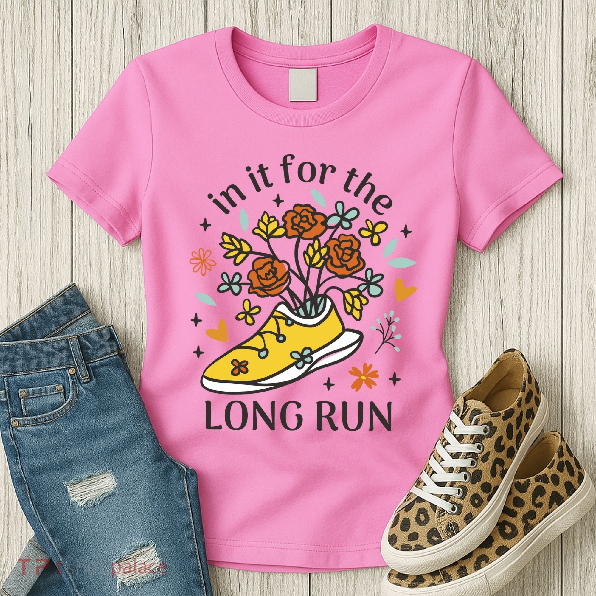 In It For The Long Run Floral Women's T-Shirt