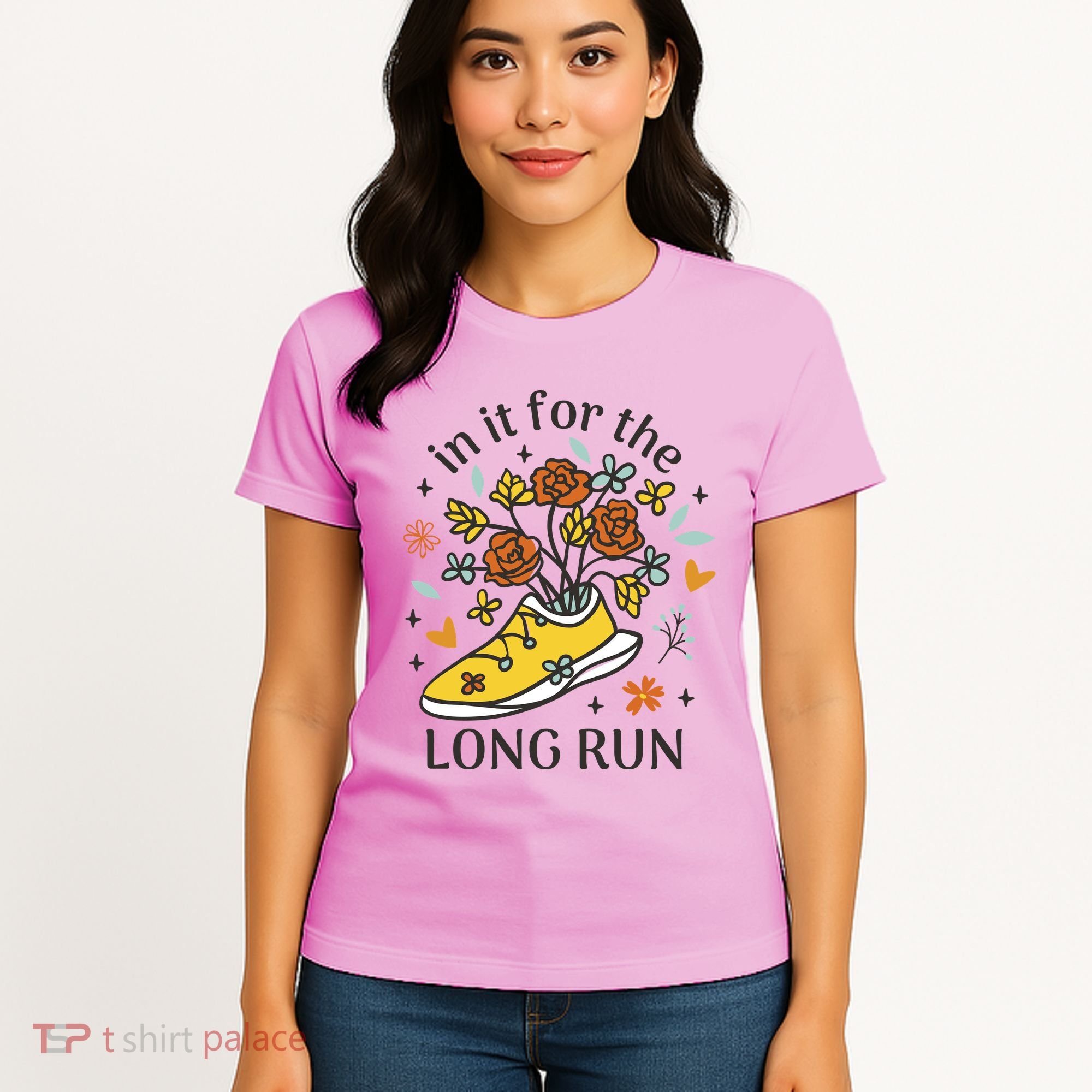 In It For The Long Run Floral Women's T-Shirt