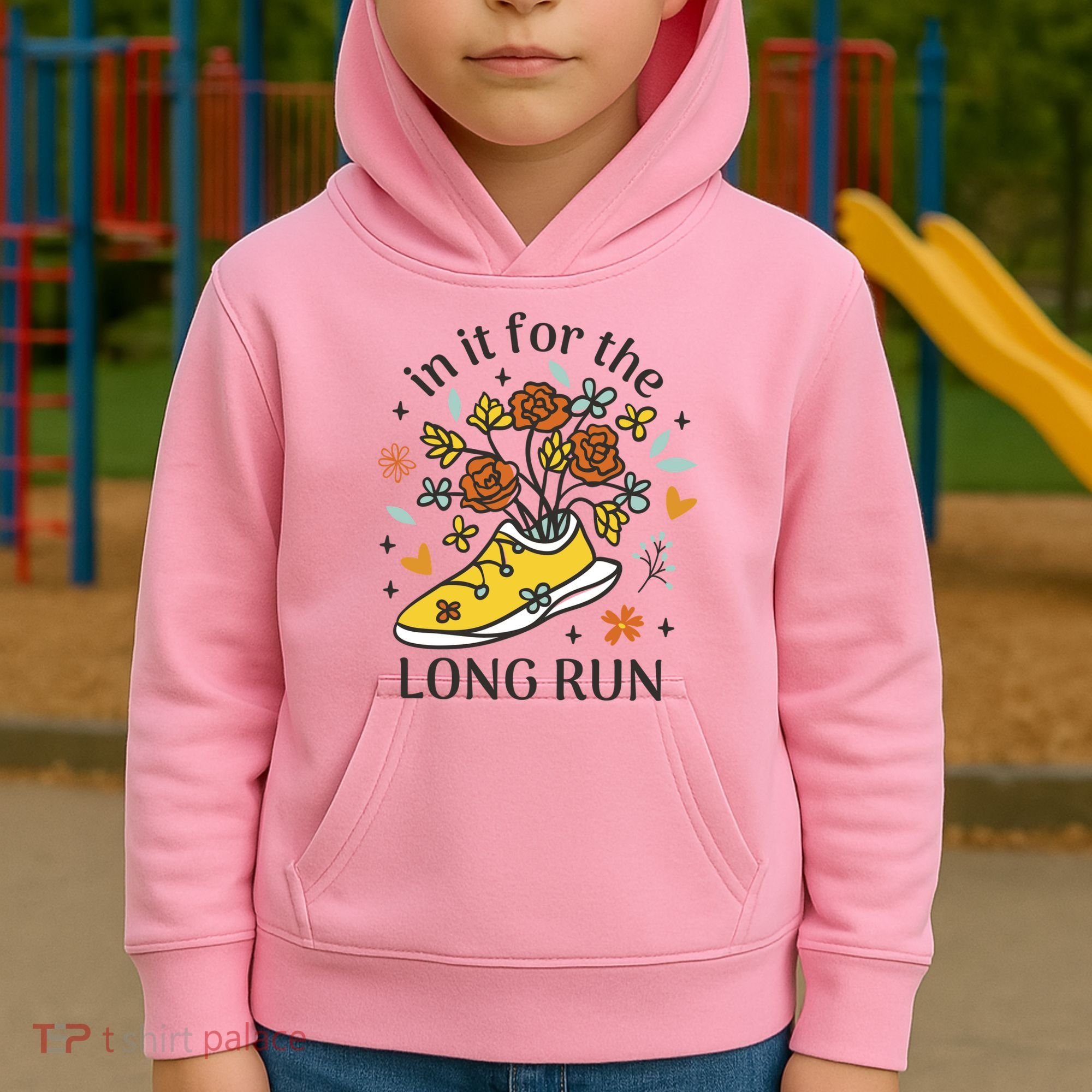 In It For The Long Run Floral Kids Hoodie