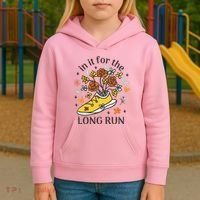 In It For The Long Run Floral Kids Hoodie thumb 3