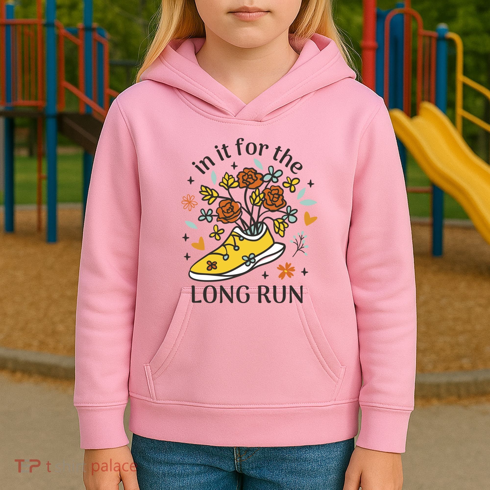 In It For The Long Run Floral Kids Hoodie