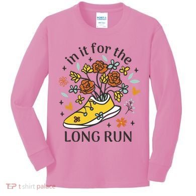 In It For The Long Run Floral Kids Long Sleeve Shirt