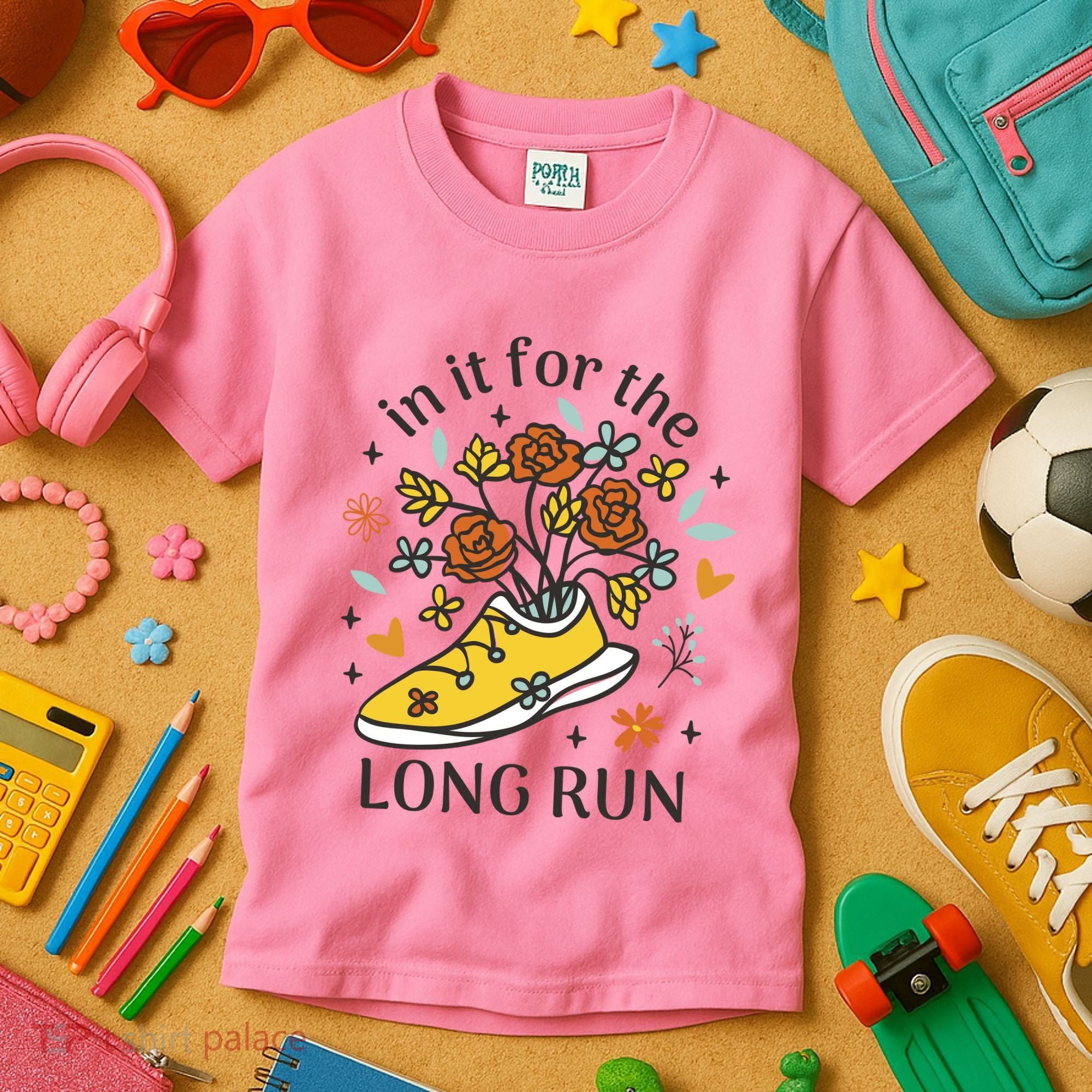 In It For The Long Run Floral Kids T-Shirt