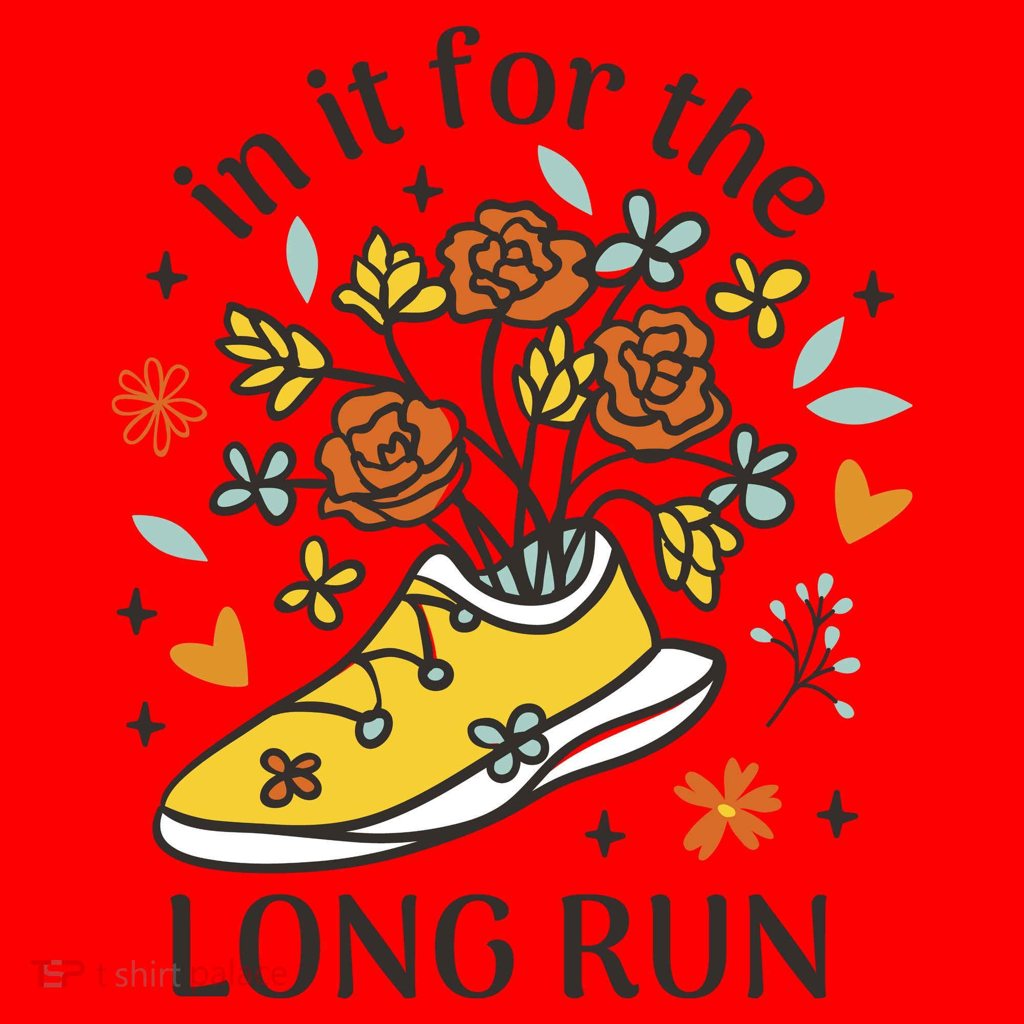 In It For The Long Run Floral Santa Hat