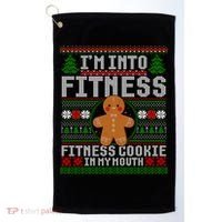 IM Into Fitness Cookie Gingerbread Ugly Christmas Sweater Great Gift Golf Towel thumb 0