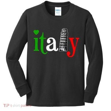 Italy Italian Flag Kids Long Sleeve Shirt