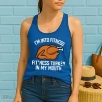 IM Into Fitness Turkey In My Mouth Funny Thanksgiving Women's Tank Top thumb 2
