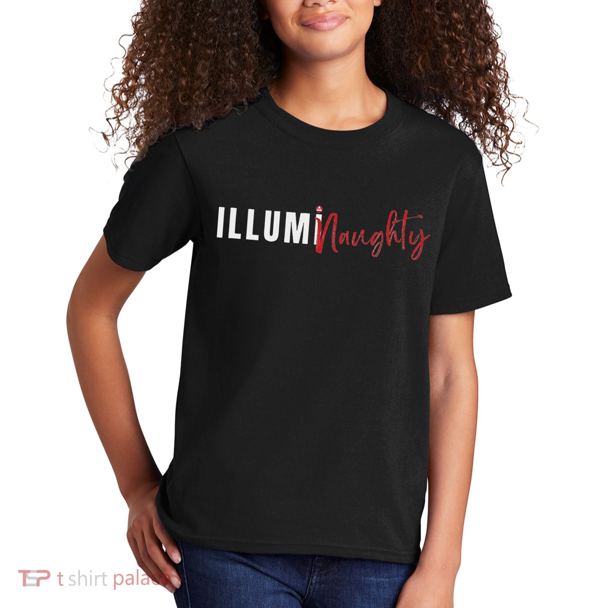 Illuminaughty Illuminati Funny Conspiracy Kids T-Shirt