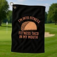 I'm Into Fitness Golf Towel thumb 1