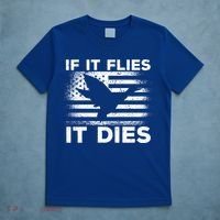If It Flies It Dies American Flag Duck Hunter Gift T-Shirt thumb 5
