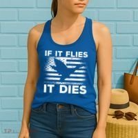 If It Flies It Dies American Flag Duck Hunter Gift Women's Tank Top thumb 2