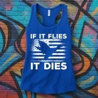 If It Flies It Dies American Flag Duck Hunter Gift Women's Tank Top thumb 3