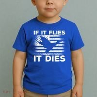 If It Flies It Dies American Flag Duck Hunter Gift Toddler T-Shirt thumb 2