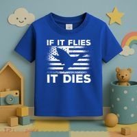 If It Flies It Dies American Flag Duck Hunter Gift Toddler T-Shirt thumb 3