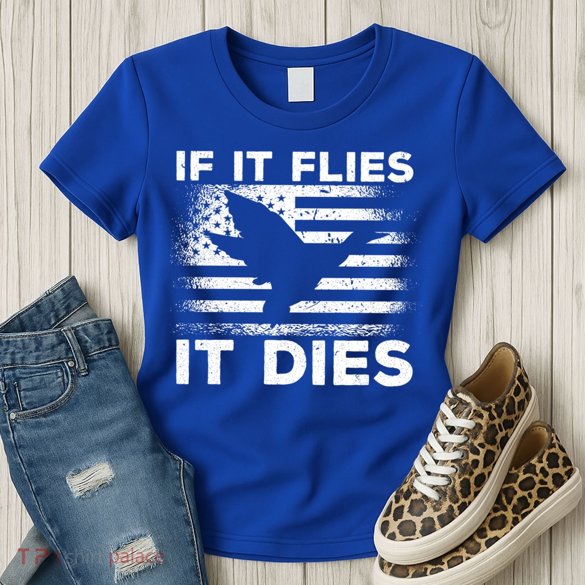If It Flies It Dies American Flag Duck Hunter Gift Women's T-Shirt