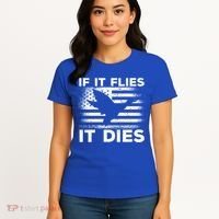 If It Flies It Dies American Flag Duck Hunter Gift Women's T-Shirt thumb 4