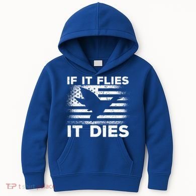 If It Flies It Dies American Flag Duck Hunter Gift Kids Hoodie