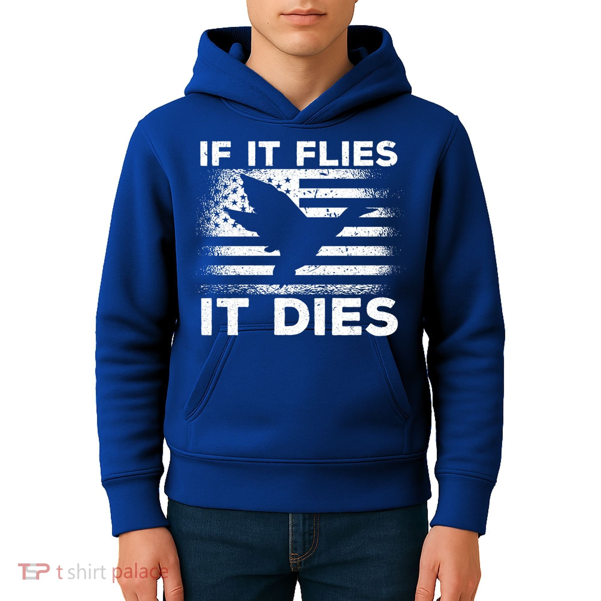 If It Flies It Dies American Flag Duck Hunter Gift Kids Hoodie