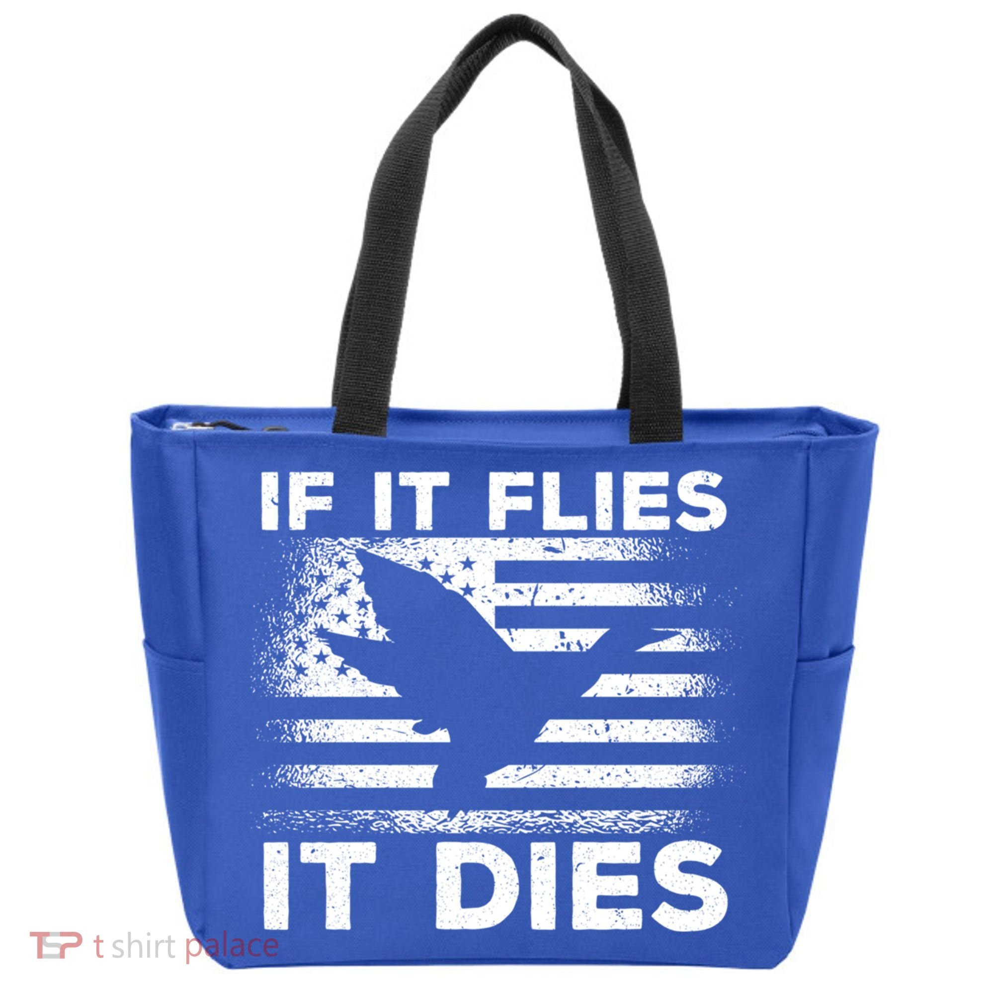 If It Flies It Dies American Flag Duck Hunter Gift Tote Bag