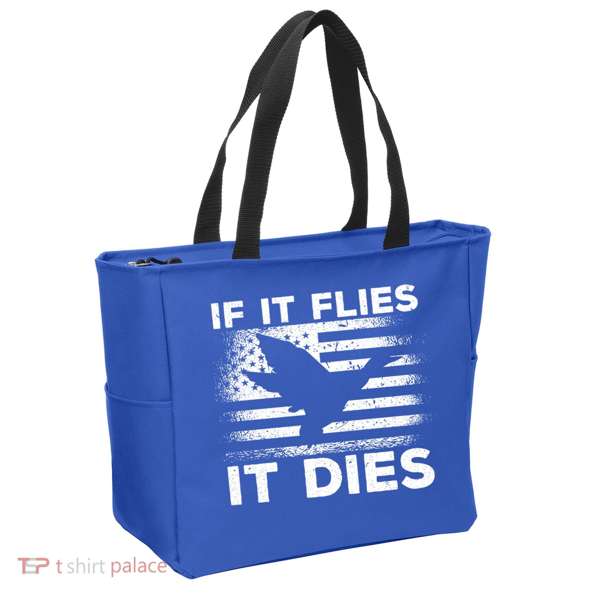If It Flies It Dies American Flag Duck Hunter Gift Tote Bag