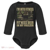 I'm Into Fitness Fit'ness Deer In My Freezer  Baby Long Sleeve Bodysuit thumb 0