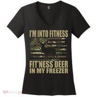 I'm Into Fitness Fit'ness Deer In My Freezer  Women's V-Neck T-Shirt thumb 0