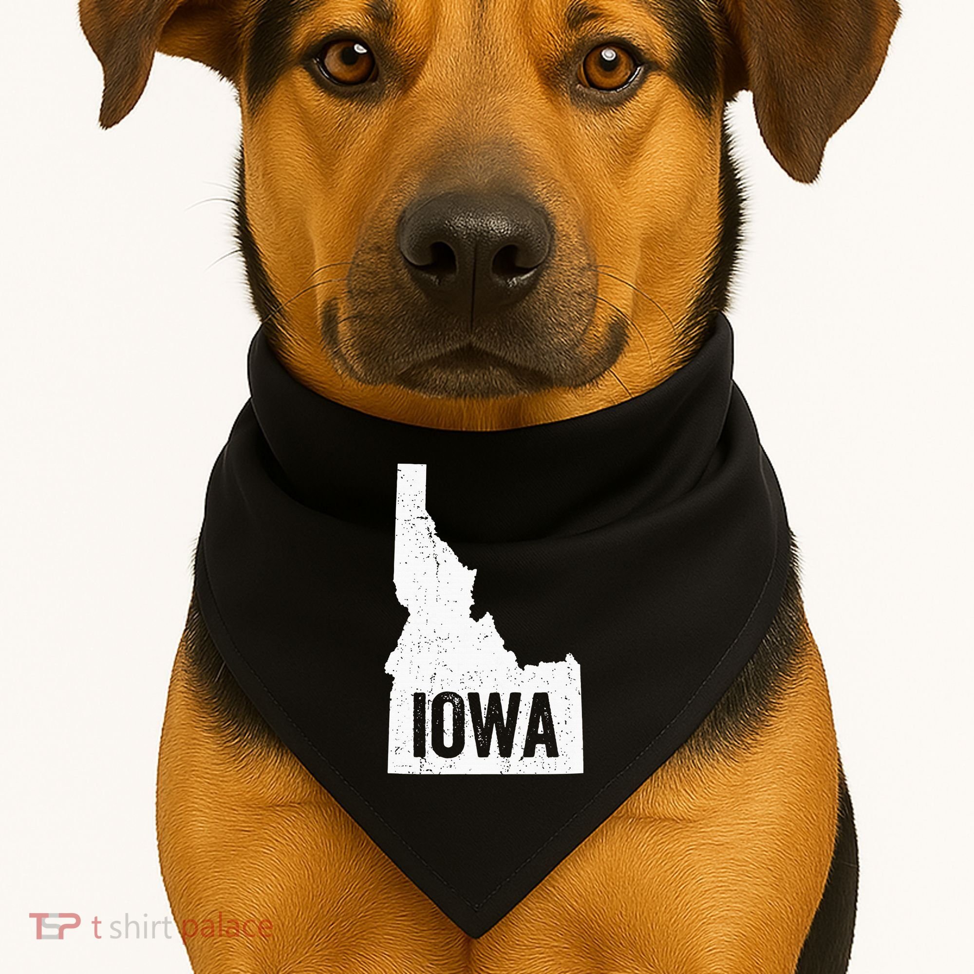 Idaho Iowa Funny Geography Mix Up USA-Made Doggie Bandana