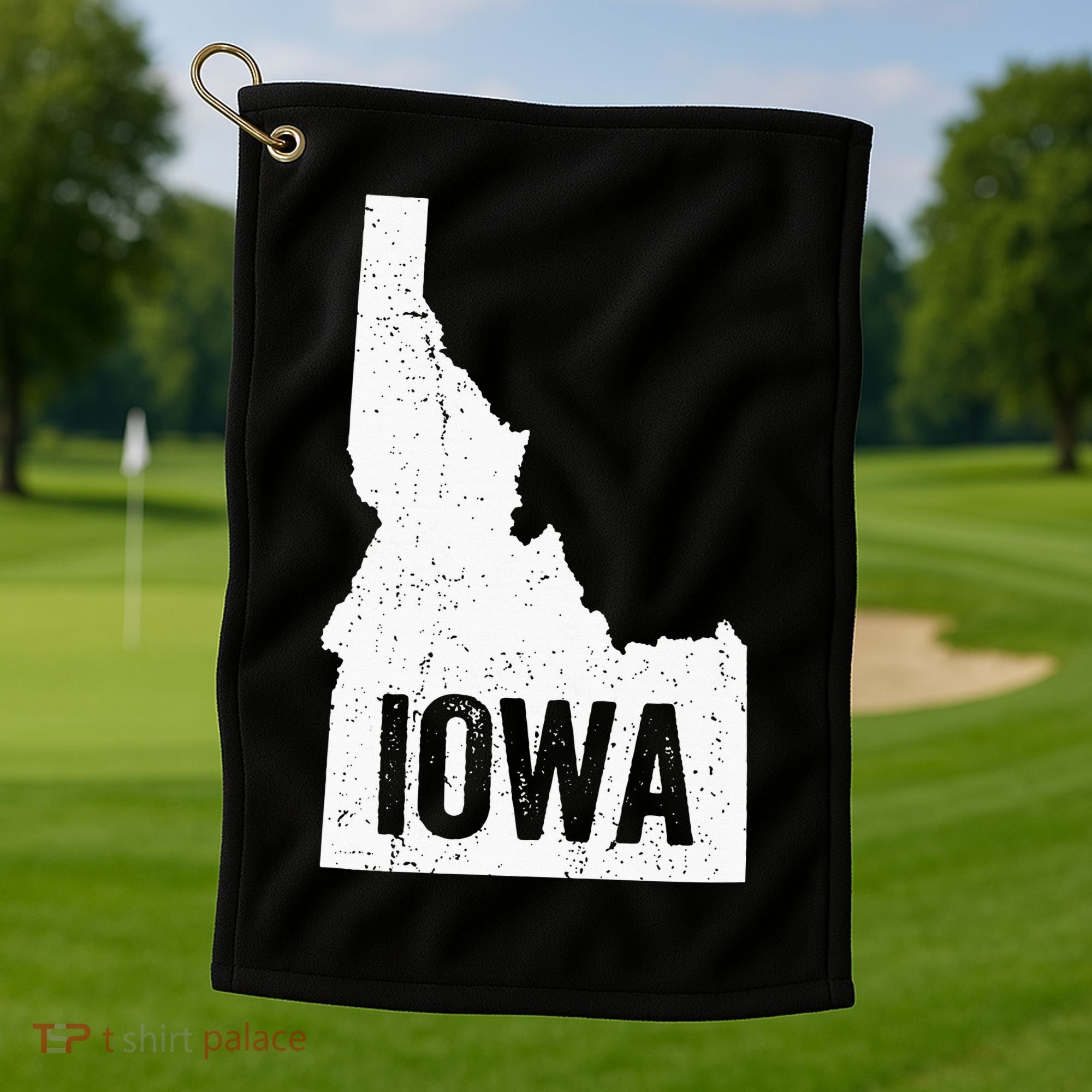 Idaho Iowa Funny Geography Mix Up Golf Towel