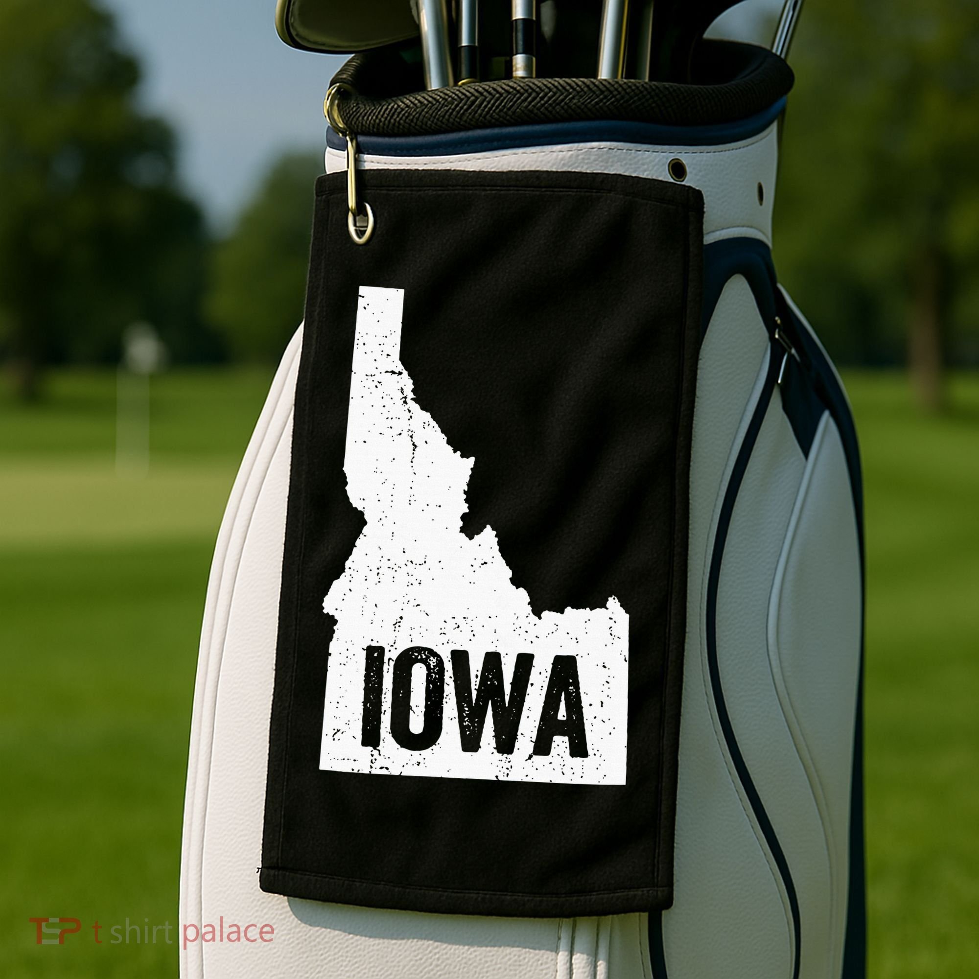 Idaho Iowa Funny Geography Mix Up Golf Towel