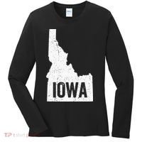 Idaho Iowa Funny Geography Mix Up Women's Long Sleeve Shirt thumb 0