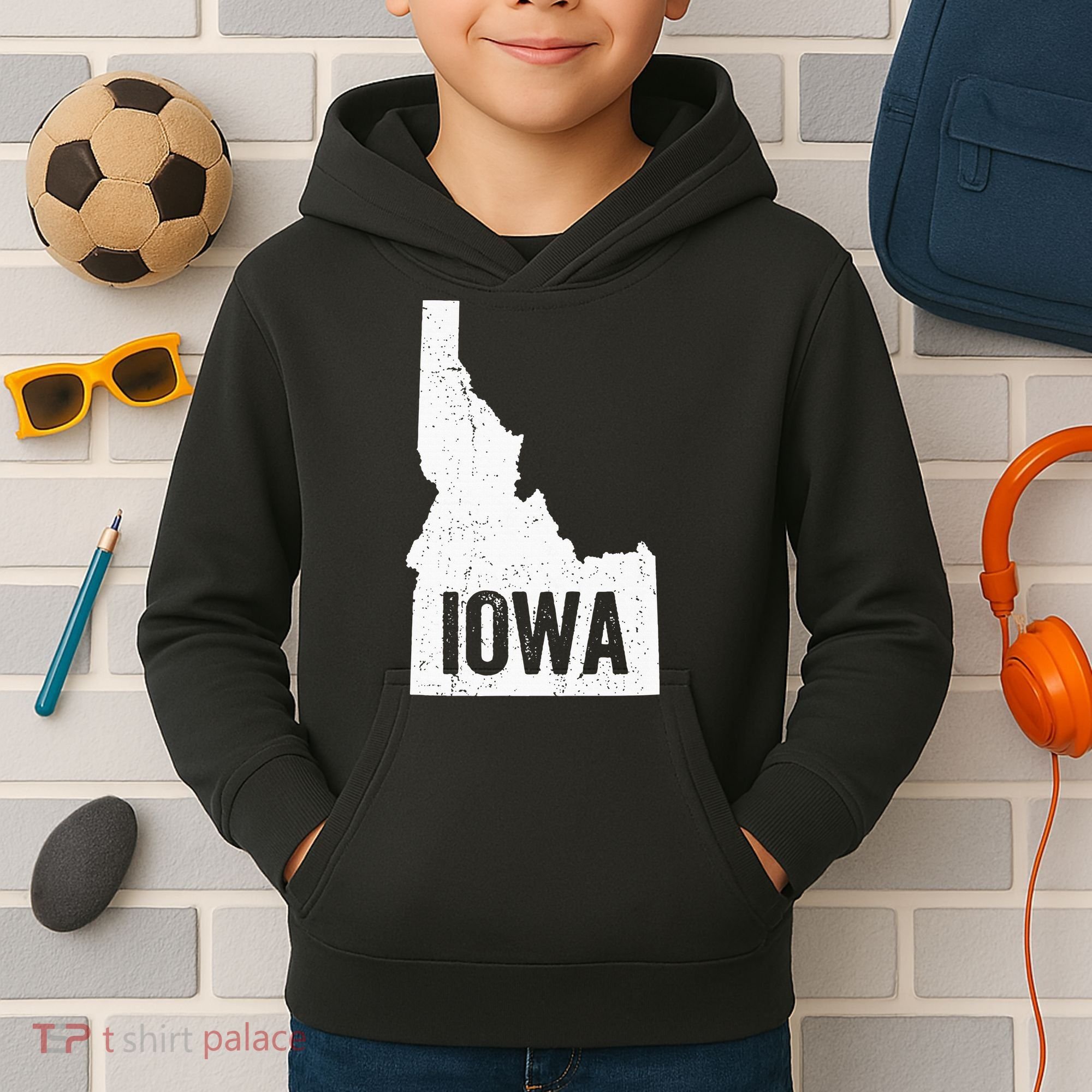 Idaho Iowa Funny Geography Mix Up Kids Hoodie