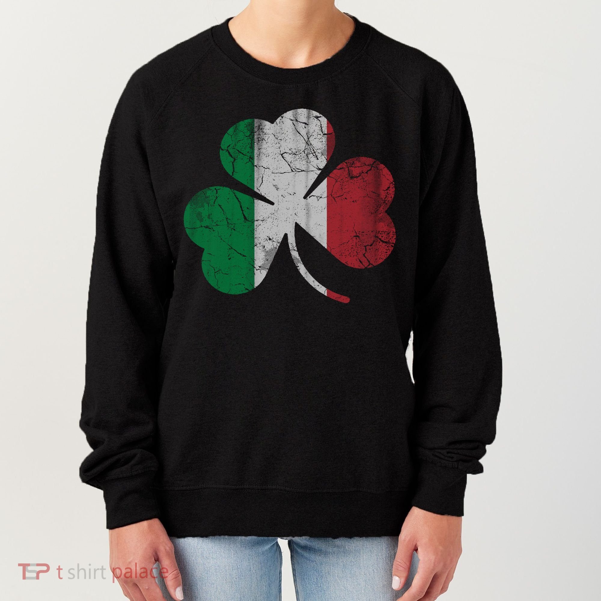 Irish Italian Flag Shamrock Italia Gift Women's Sweatshirt