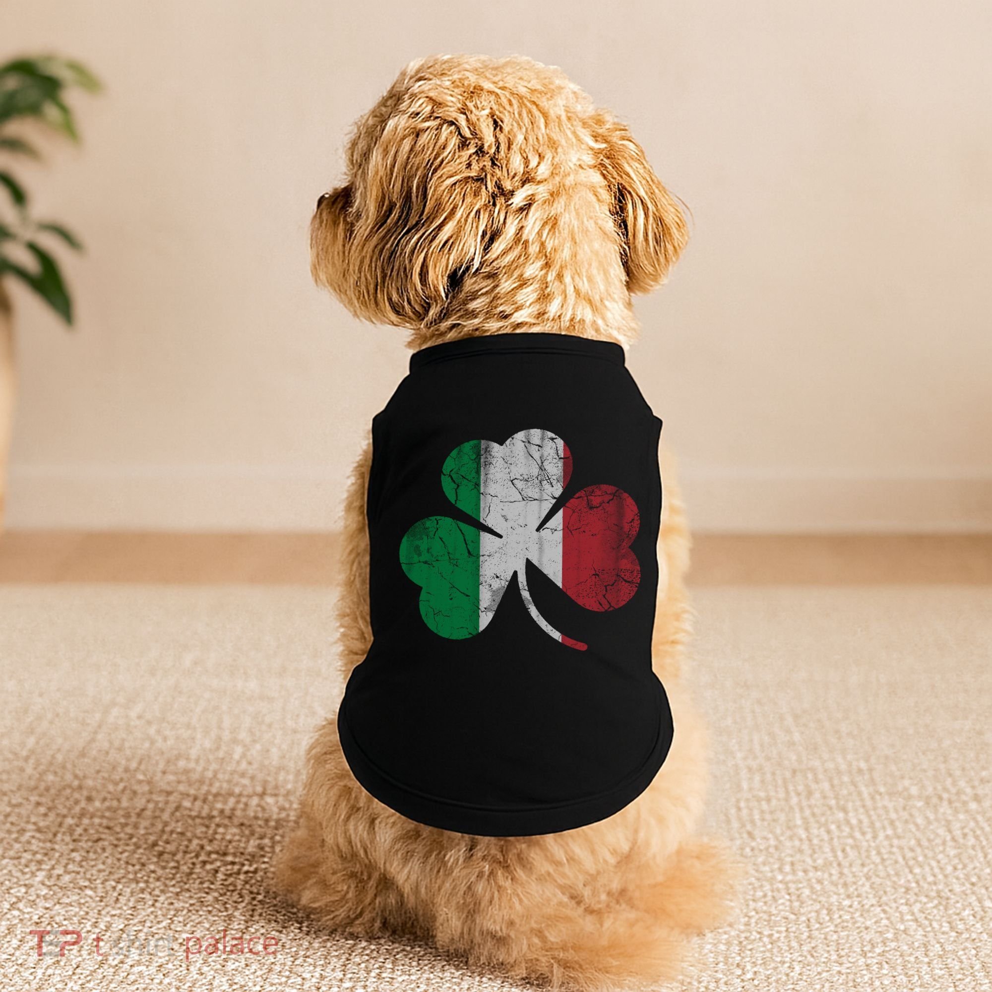Irish Italian Flag Shamrock Italia Gift Doggie Tank