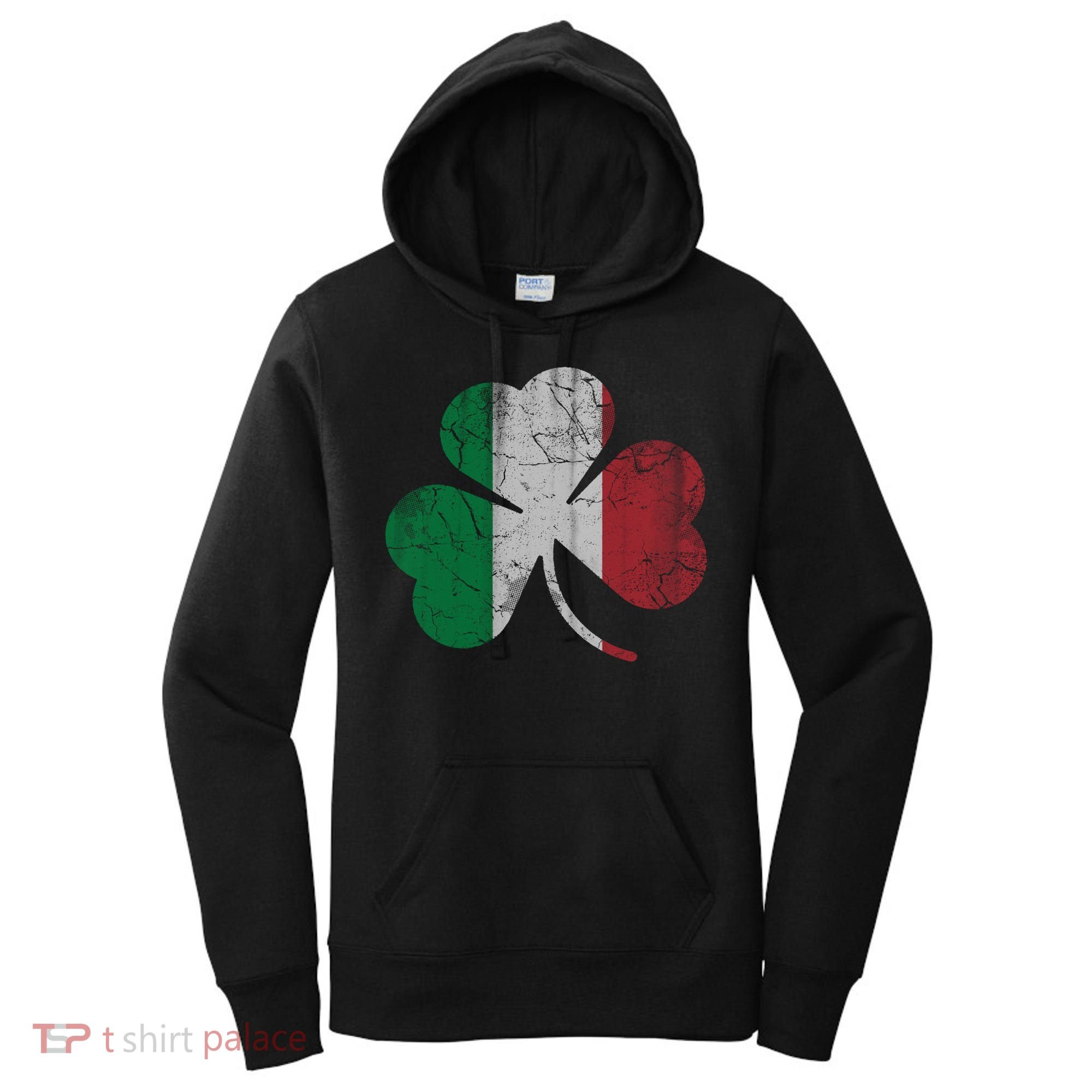 Irish Italian Flag Shamrock Italia Gift Women's Hoodie