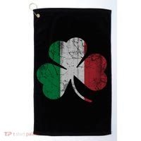 Irish Italian Flag Shamrock Italia Gift Golf Towel thumb 0