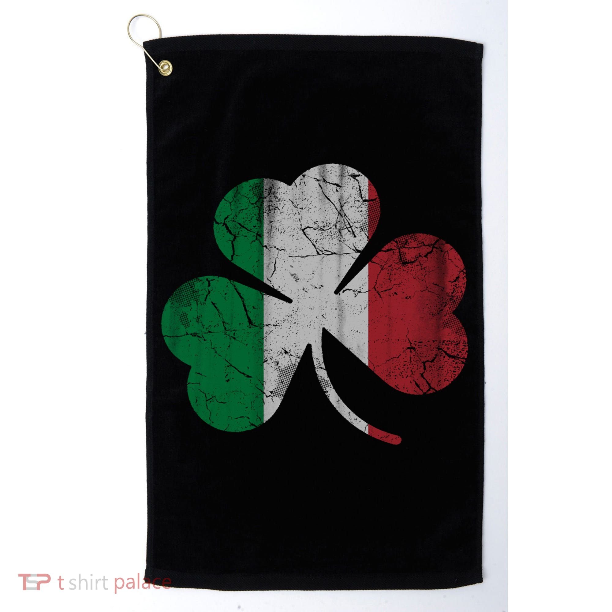 Irish Italian Flag Shamrock Italia Gift Golf Towel