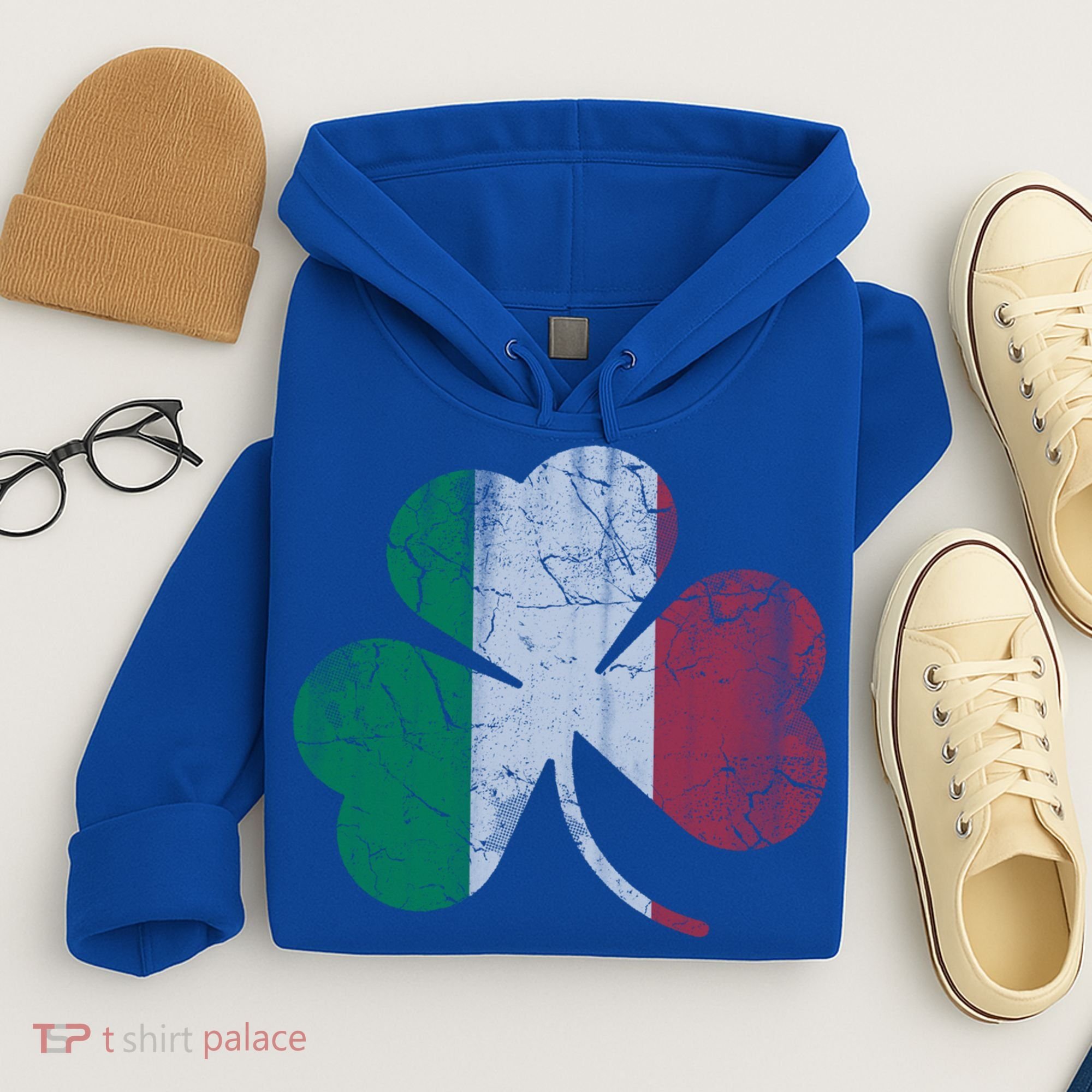 Irish Italian Flag Shamrock Italia Gift Hoodie