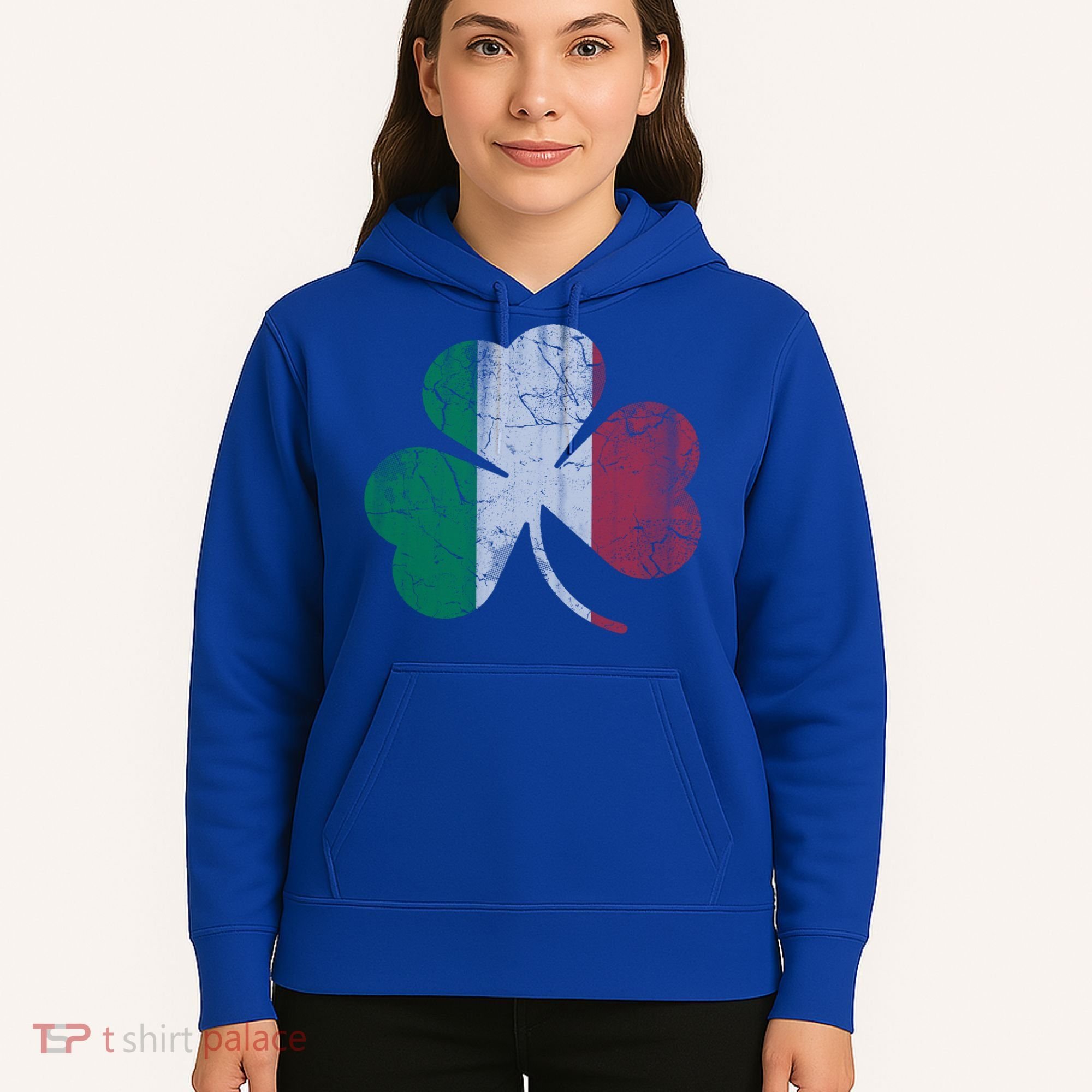 Irish Italian Flag Shamrock Italia Gift Hoodie