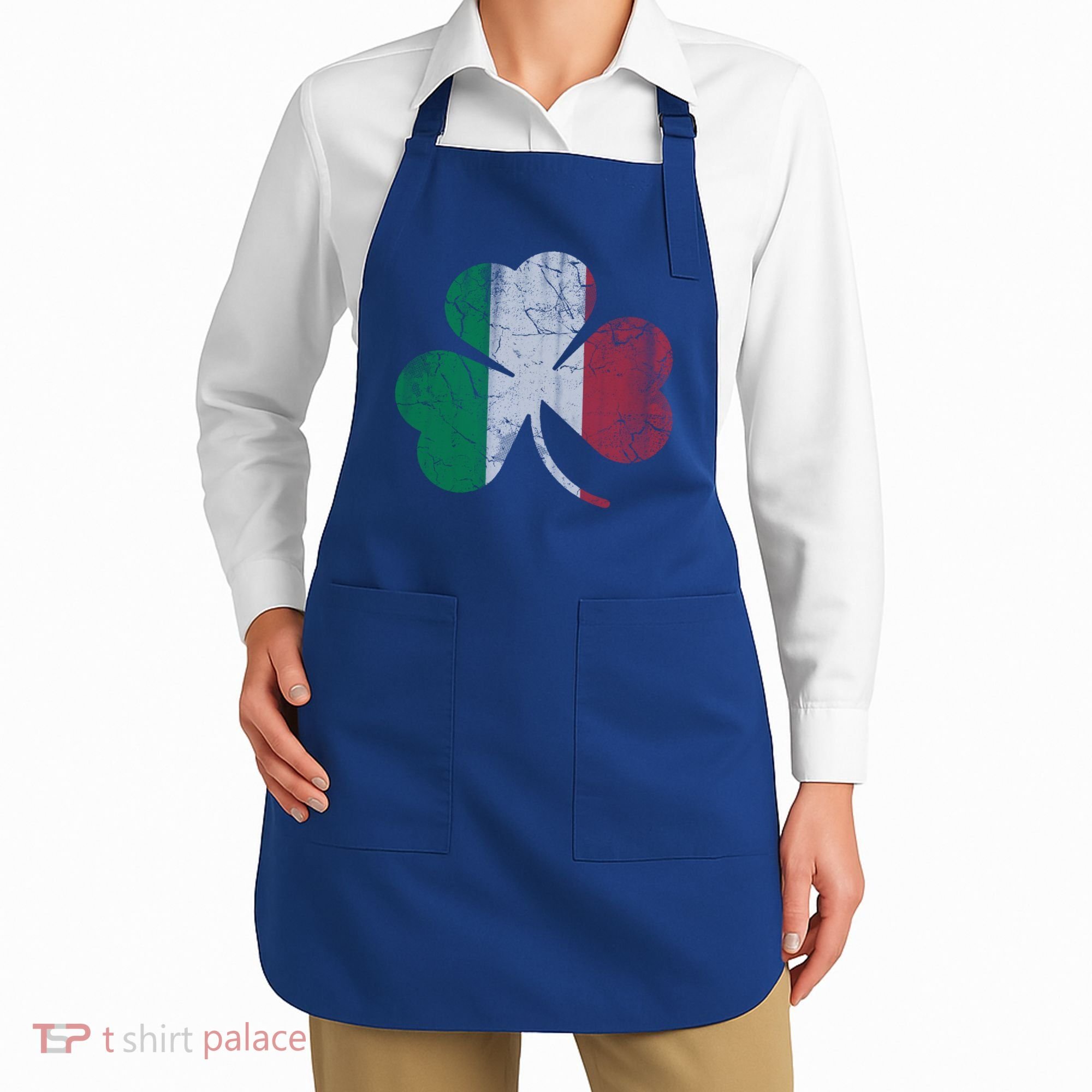 Irish Italian Flag Shamrock Italia Gift Apron