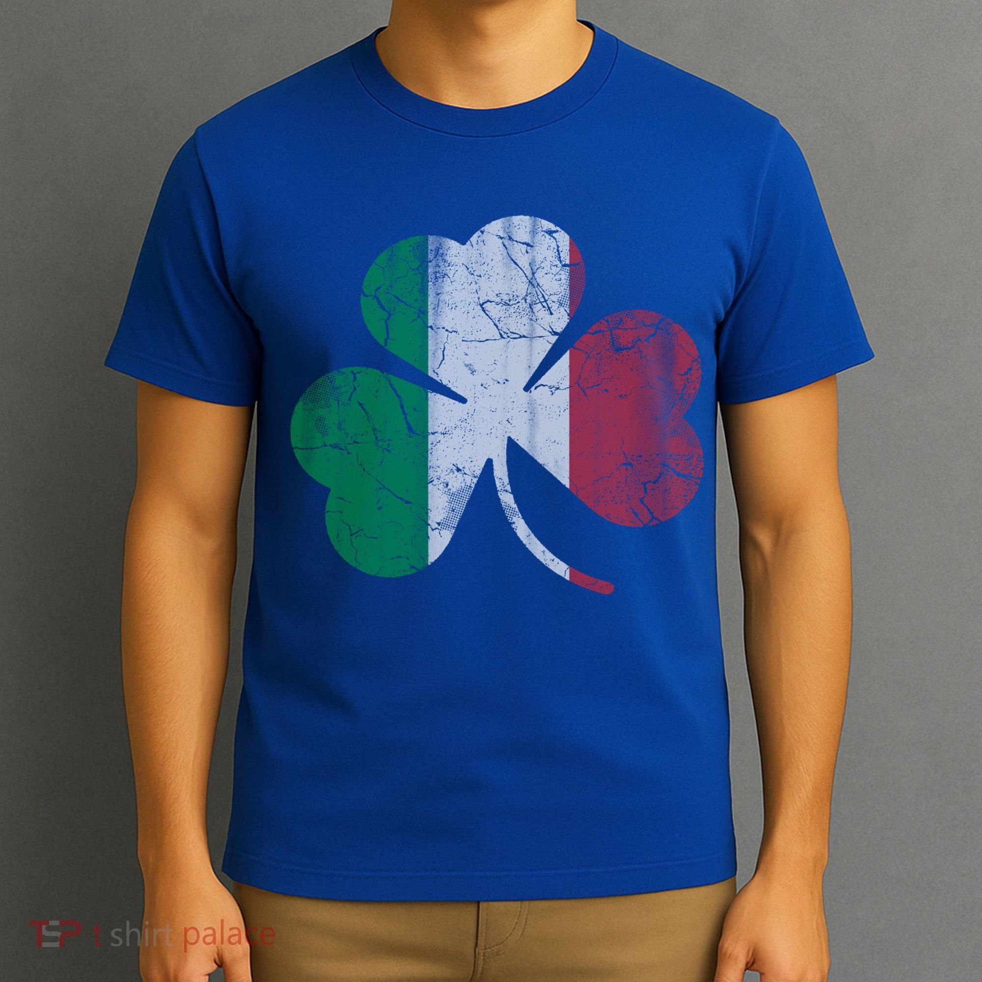 Irish Italian Flag Shamrock Italia Gift T-Shirt
