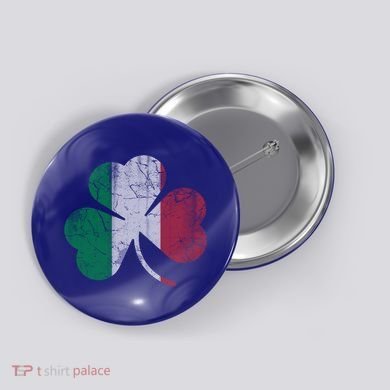 Irish Italian Flag Shamrock Italia Gift Button