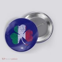 Irish Italian Flag Shamrock Italia Gift Button thumb 0