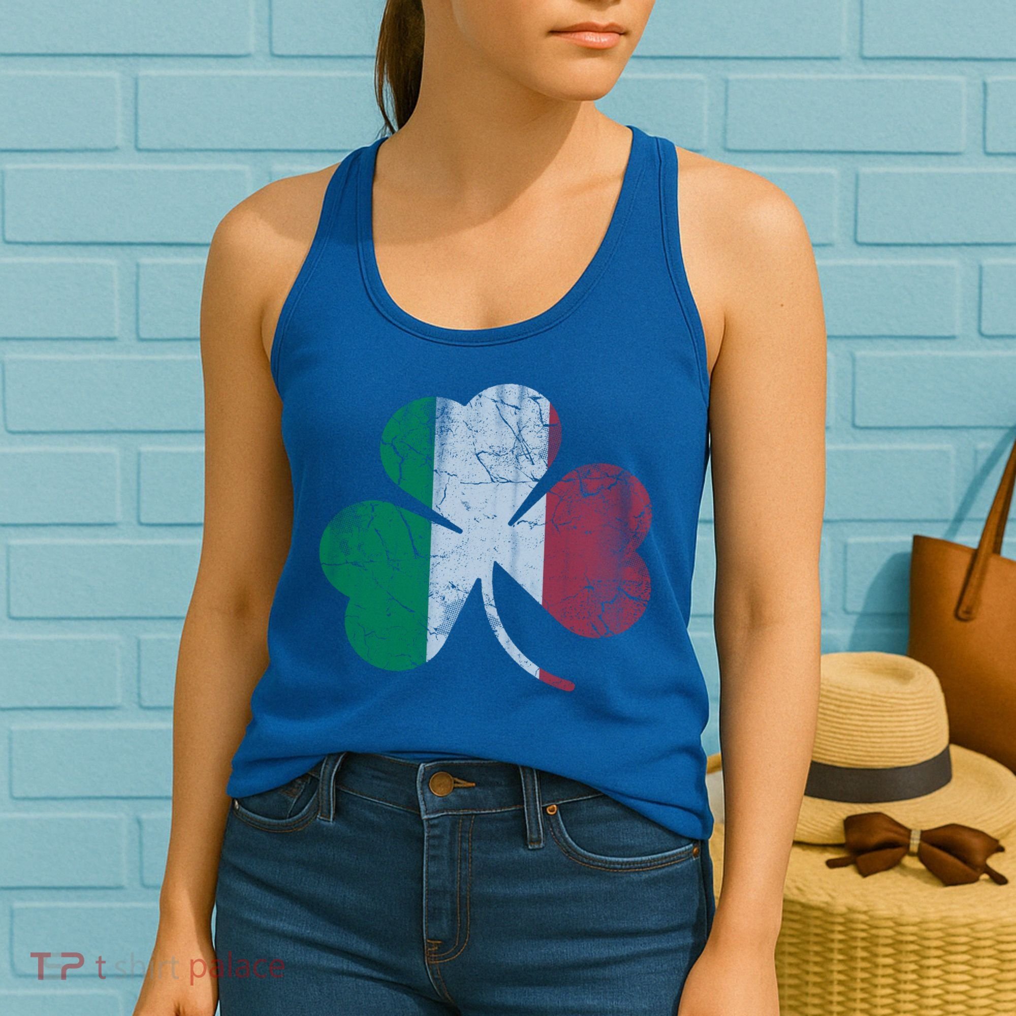Irish Italian Flag Shamrock Italia Gift Women's Tank Top