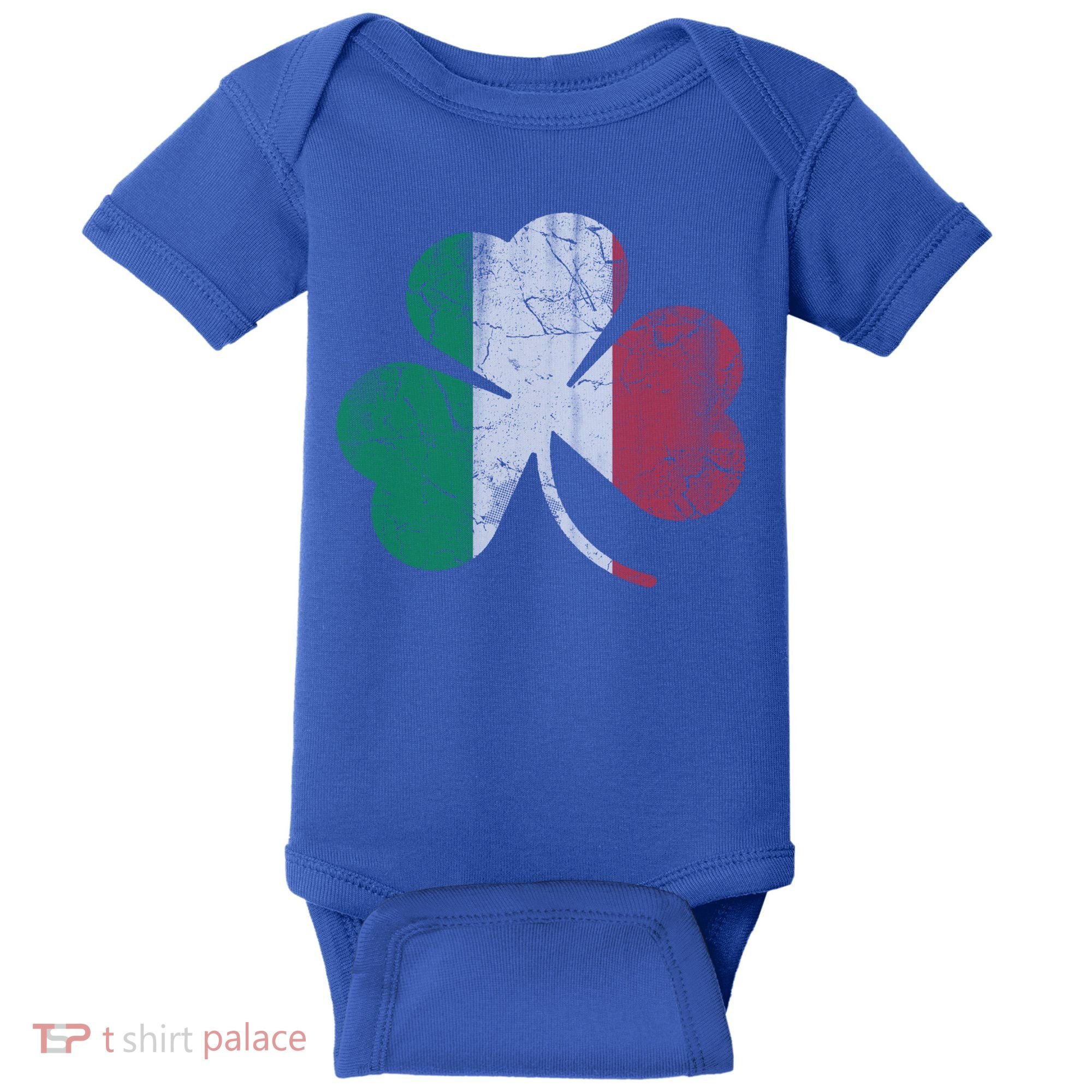 Irish Italian Flag Shamrock Italia Gift Baby Bodysuit