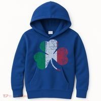 Irish Italian Flag Shamrock Italia Gift Kids Hoodie thumb 0