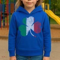 Irish Italian Flag Shamrock Italia Gift Kids Hoodie thumb 3