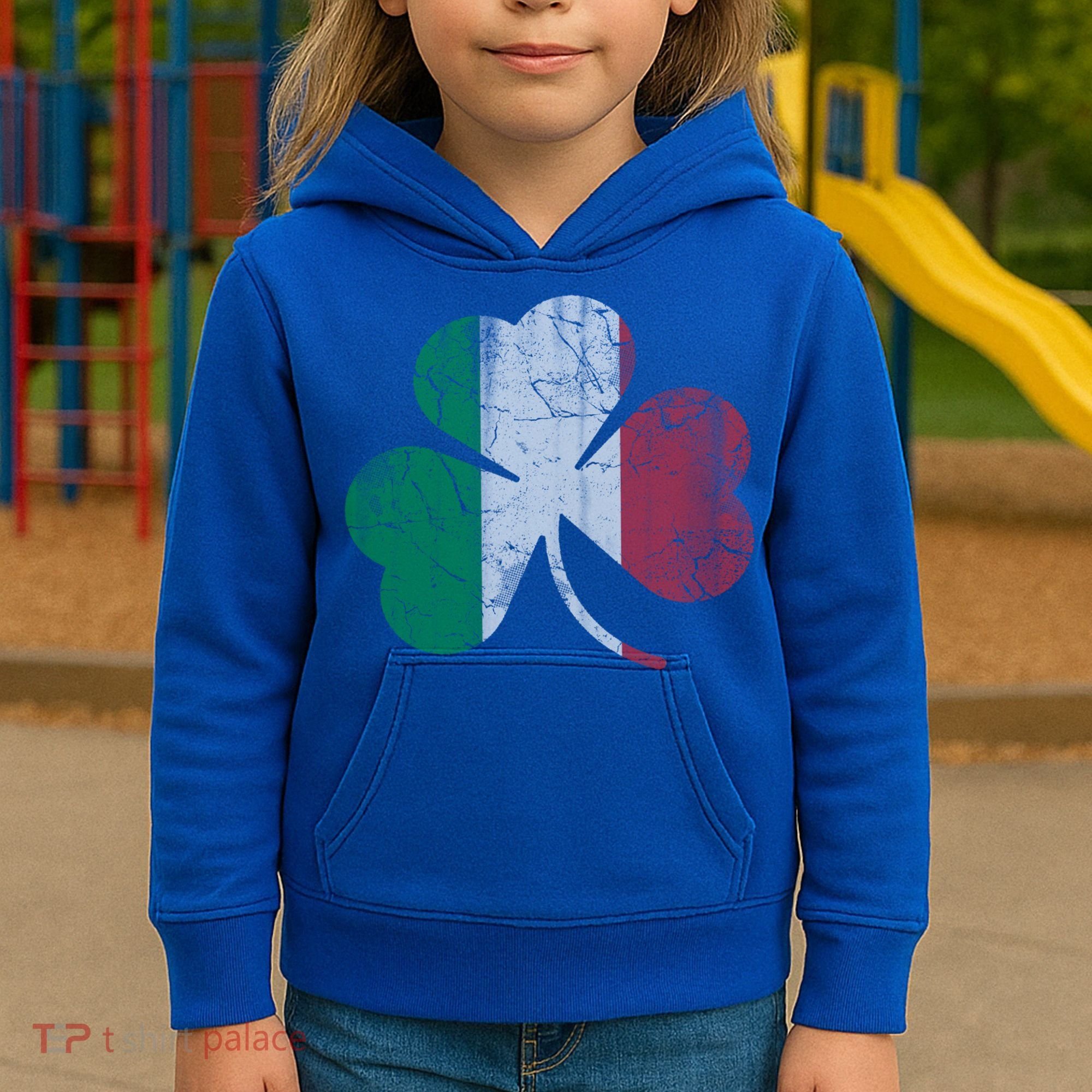 Irish Italian Flag Shamrock Italia Gift Kids Hoodie