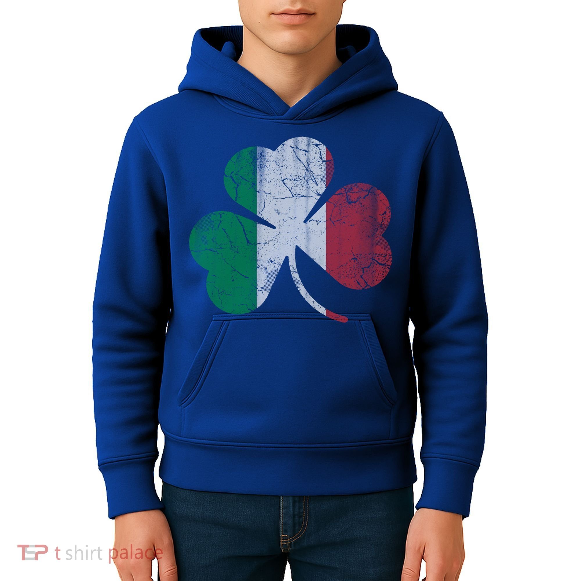 Irish Italian Flag Shamrock Italia Gift Kids Hoodie